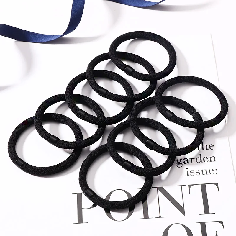 Новинка 9 шт./лот Женские однотонные флокирующие грубые резинки для завязывания