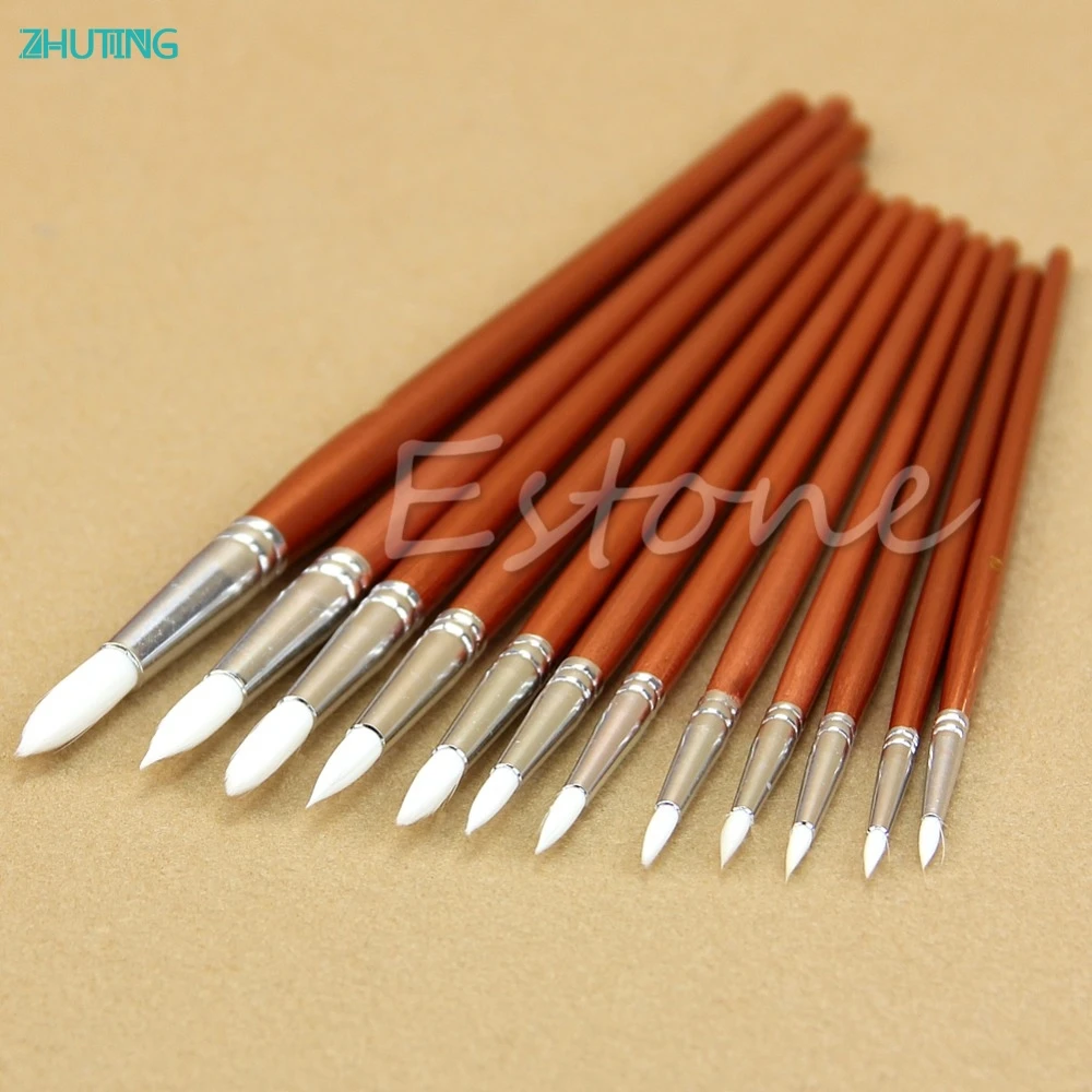 12 шт. кисти для рисования акриловыми и деревянными красками|oil painting brush|painting brushartist