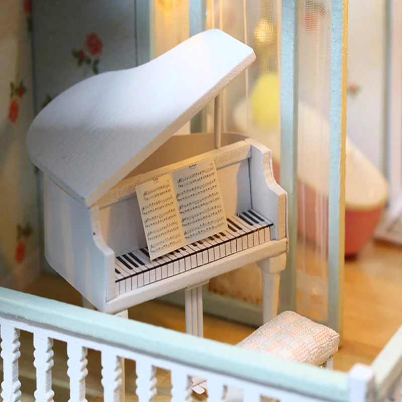 CUTEBEE кукольный дом Миниатюрный DIY кукольный домик с деревянная мебель для дома вишневый цвет игрушки для детей подарок на день рождения A035