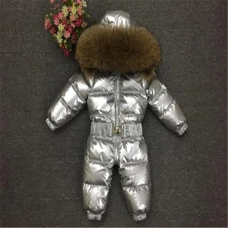 Зимний комбинезон для русской зимы; коллекция года; куртка для маленьких мальчиков; Верхняя одежда на утином пуху для маленьких девочек; детская верхняя одежда; куртки; пальто;-30 - Цвет: 10