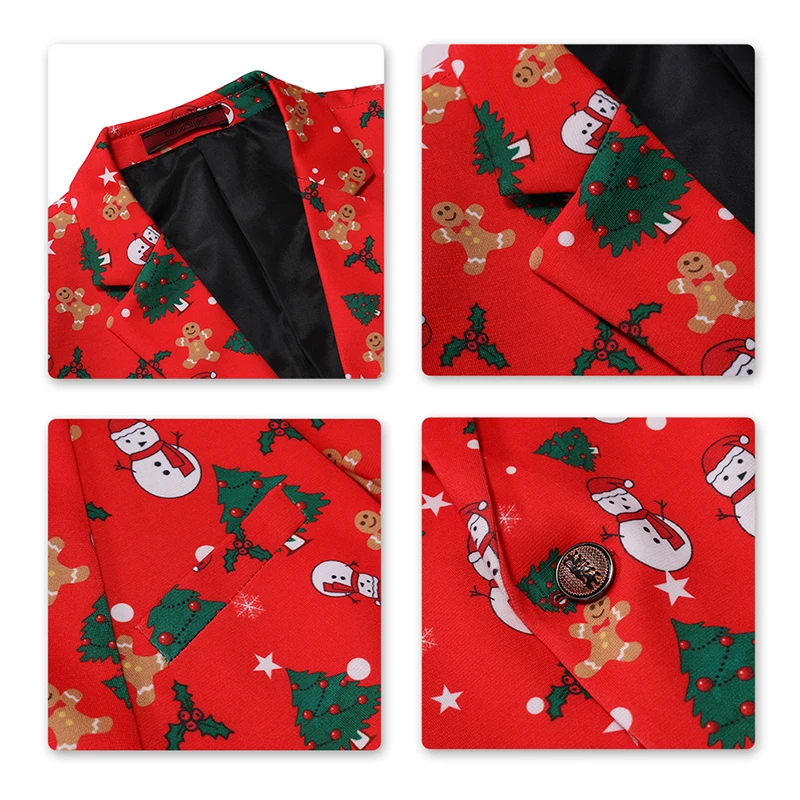 YUNCLOS новинка 2019 зимние мужские костюмы для рождественской вечеринки облегающие