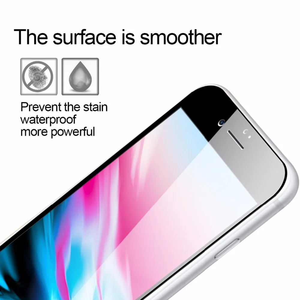 Переднее + заднее закаленное стекло для iPhone 7 8 Plus X Ten с полным покрытием Защита