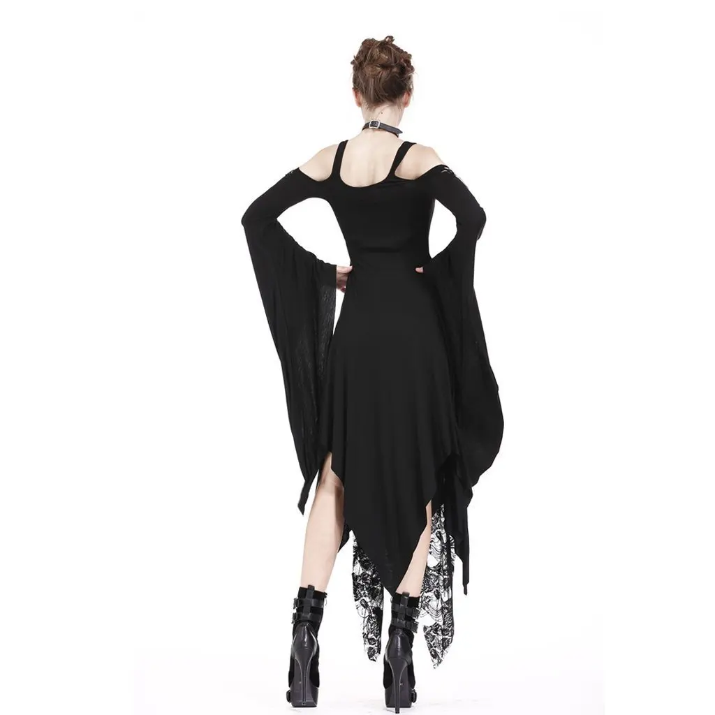 Darkinlove Для женщин Гот слоистых Flare рукавом Strappy Maxi Dress DW185|Женские платья| |