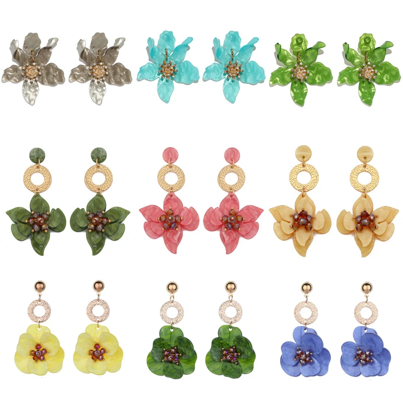 ZA модные большие серьги гвоздики для женщин свадебной вечеринки богемные