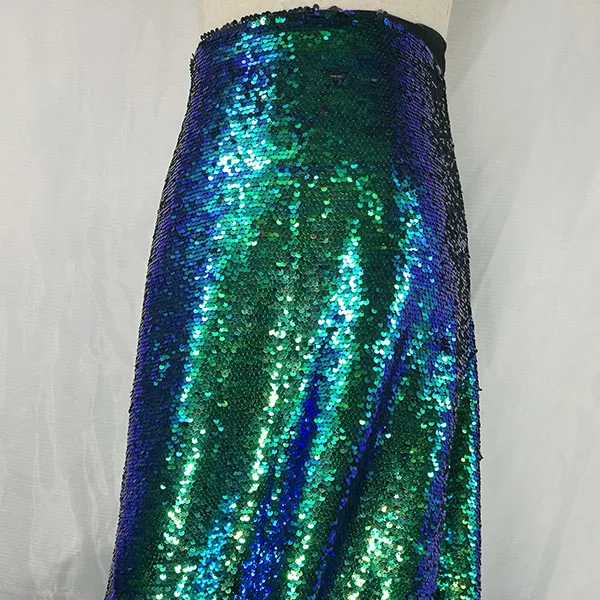 Сине зеленая ткань с блестками градиентная симфония ледяная Синяя Русалка