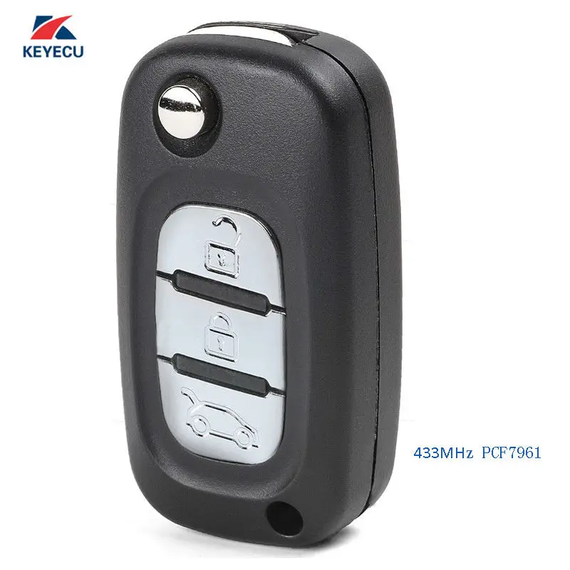 Брелок KEYECU с дистанционным управлением 434 МГц PCF7961 для Renault Scenic III Megane 2009 2015|Ключ от