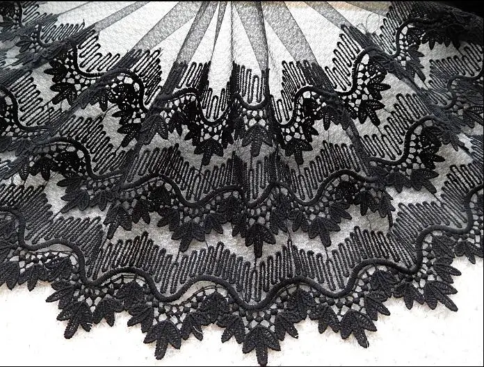 2 метра черная вышитая тесьма Кружевная Сетка гипюр кружевная отделка или ткань