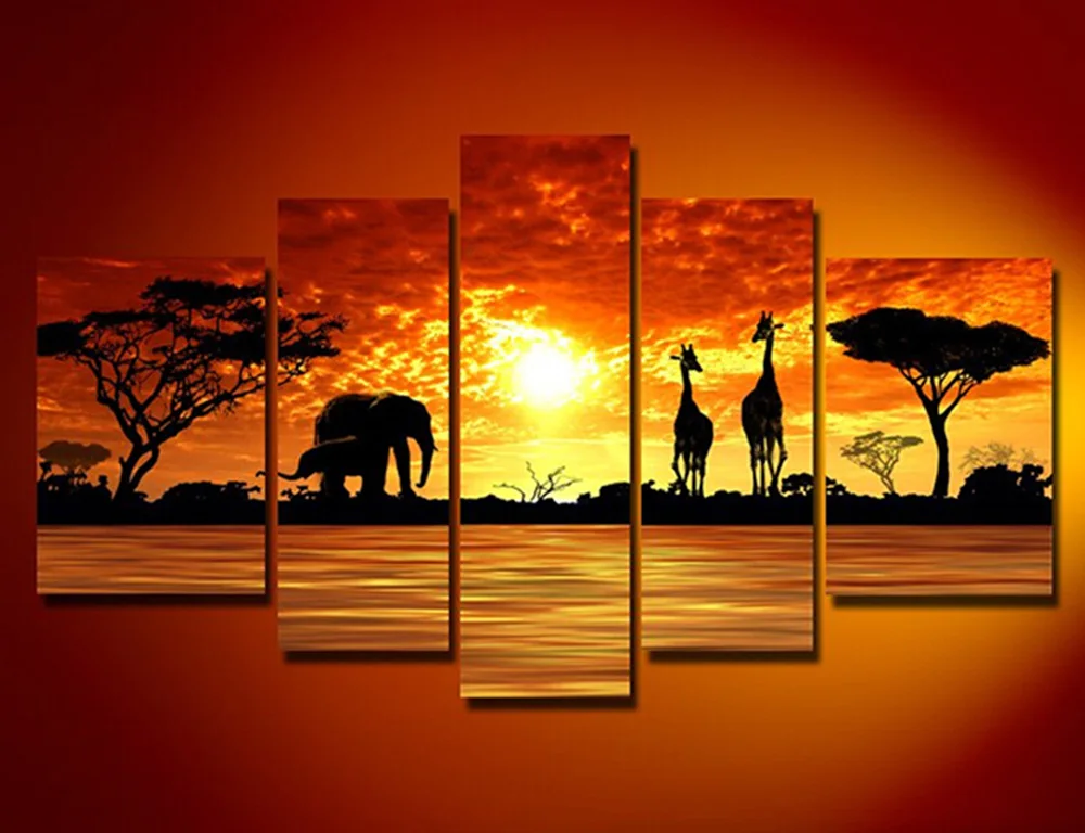 Ручная роспись восход солнца морской пейзаж картина маслом на холсте Высокое