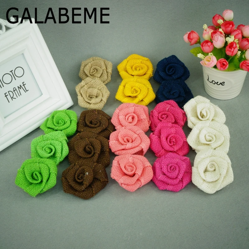 Galabeme 1 шт. 8 цветов натуральный джут джутовая ткань мешочная цветок Роза ручной