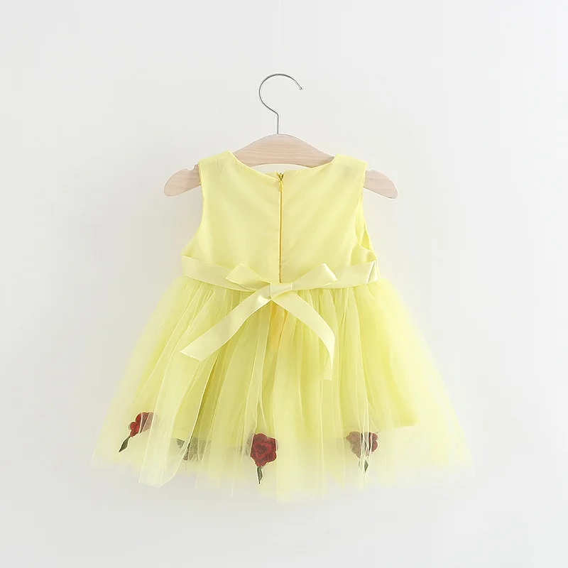 Кружевное платье для девочек летнее в Корейском стиле с цветочной вышивкой и