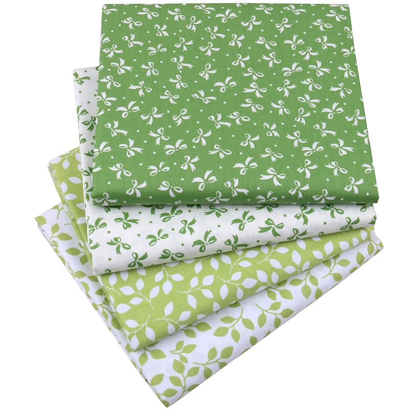 Nanchuang зеленые листья саржа хлопчатобумажная ткань Лоскутная Ткань для шитья