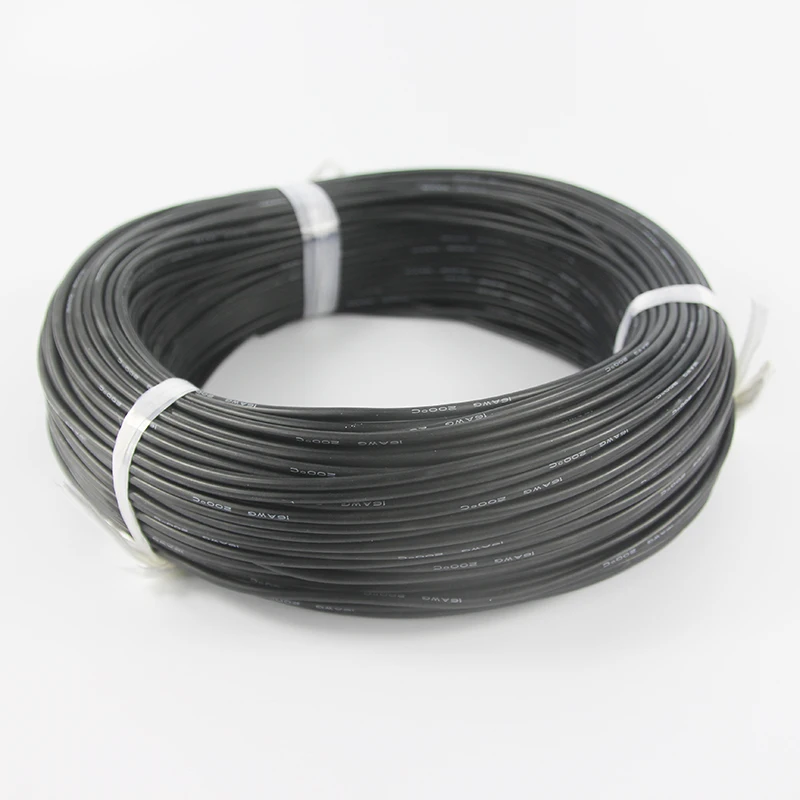 100 метров черный красный синий силиконовый провод 16AWG термостойкий 200 градусов