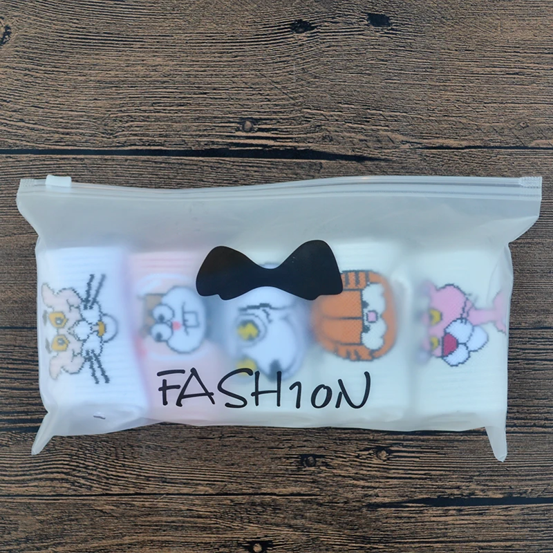 5 пар/уп. милые женские Носки с рисунком Гарфилд/Розовая пантера/Песчаные Щеки