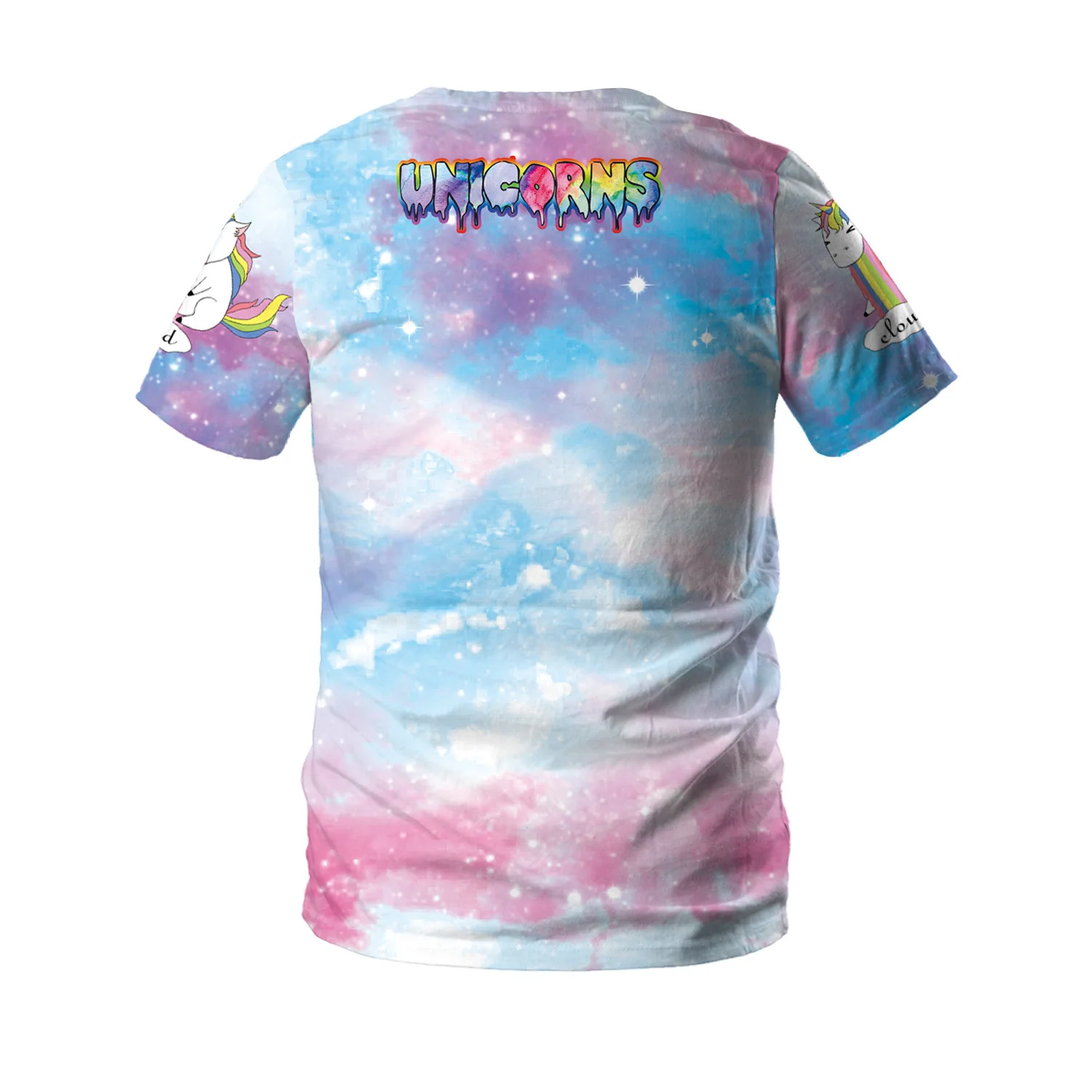 

2019 Summer Unicorn Printed T-shirt Casual Cute Unicorn Short Sleeved Women TShirt Men's Summer Round Neck Tees B TShirt