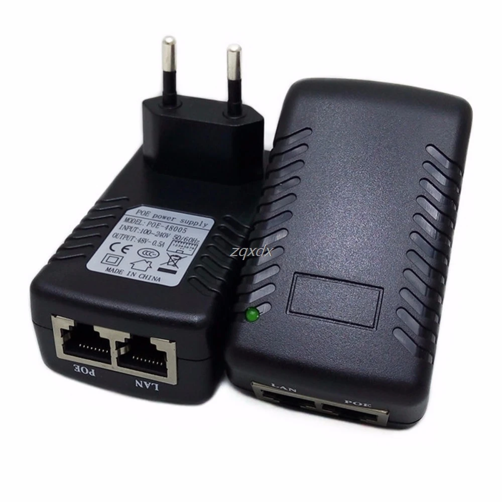 США/UE/Великобритания штекер 48 В 0.5A настенный POE инжектор питания RJ45 Ethernet адаптер Lan сетевой коммутатор и Прямая поставка