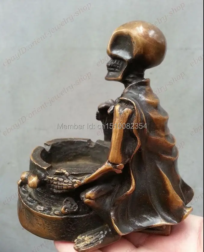 Китайская античная бронзовая статуя скульптура черепа | Дом и сад