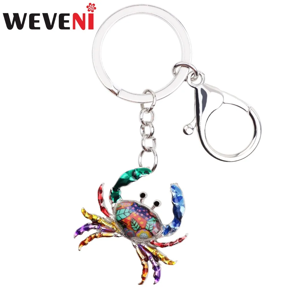 WEVENI Ocean коллекция эмалевый Краб для животных брелок женщин подарок девочки