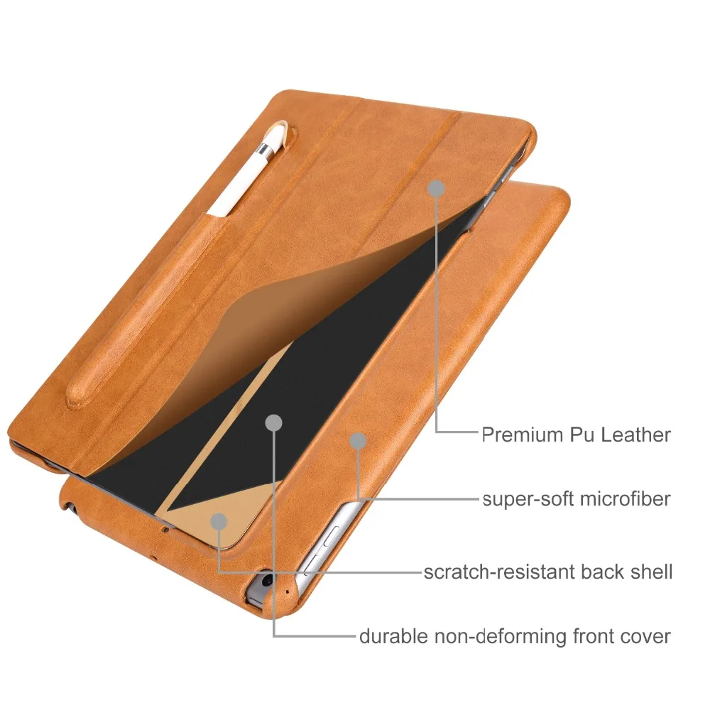 Jisoncase, роскошный смарт-чехол из микрофибры для iPad 9,7, флип-чехол для планшета с карандашом для iPad 9,7 дюймов