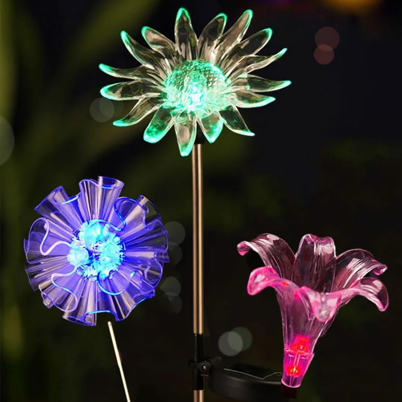 1 шт. цветок солнечный свет уличные садовые на солнечных батареях подсолнечника