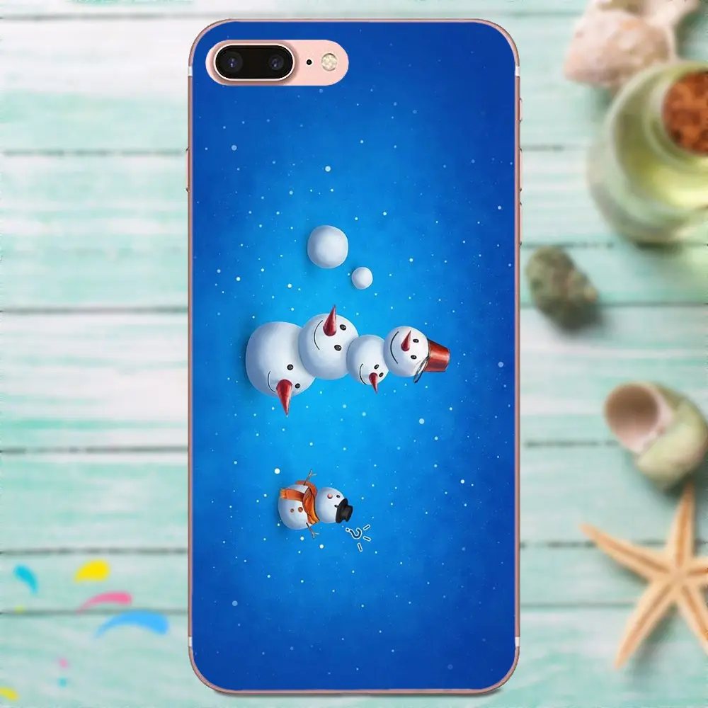 Для Apple iPhone 4 4S 5 5C 5S SE 6 6S 7 8 Plus X XS Max XR красочный стиль Снеговик прекрасный
