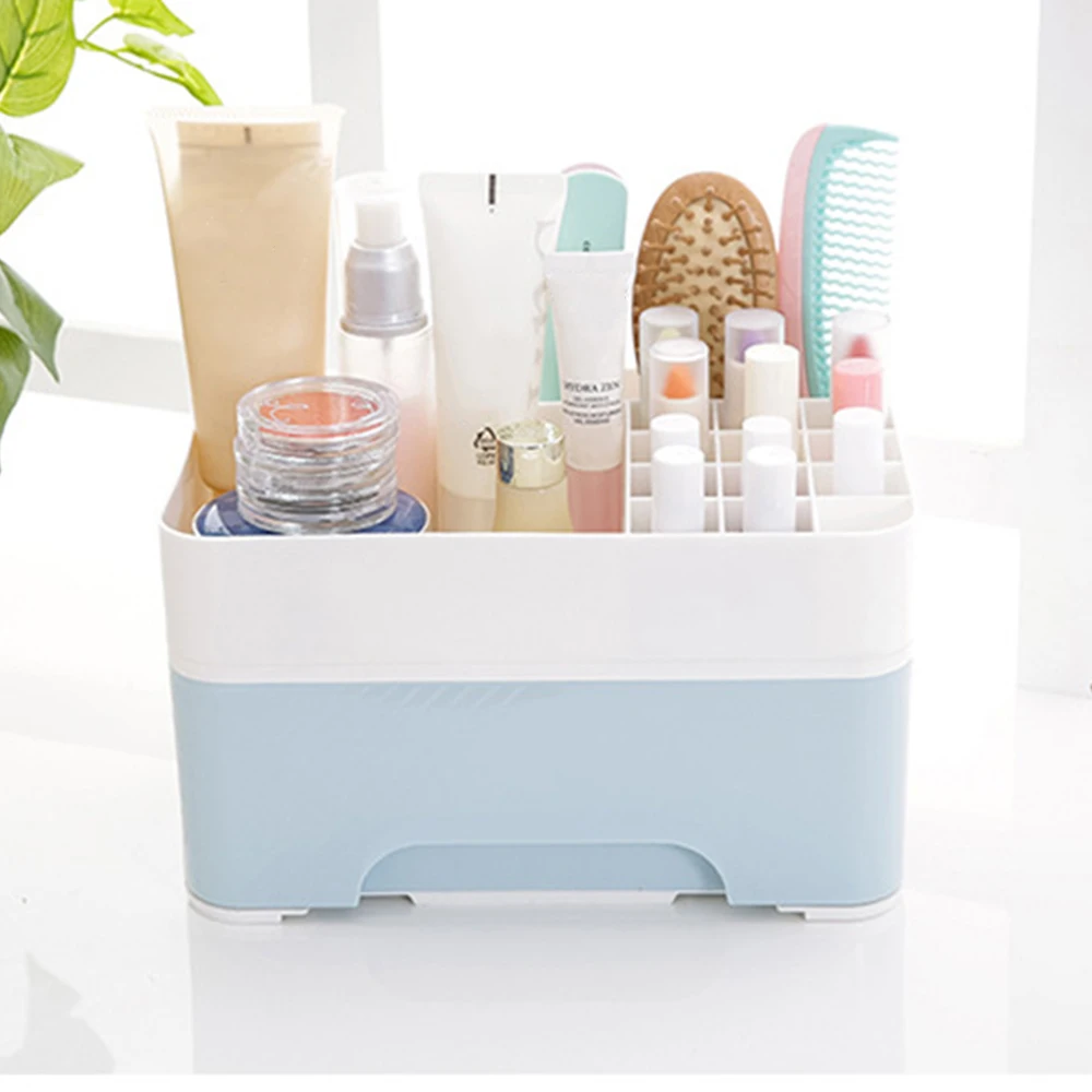 Пластиковый органайзер для макияжа коробка хранения кистей ящик рабочий стол