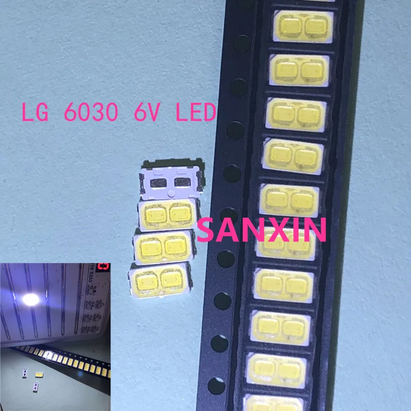 2000 шт./лот для обслуживания LG LED LCD TV подсветильник ка лампа SMD s 6V 6030 холодный белый