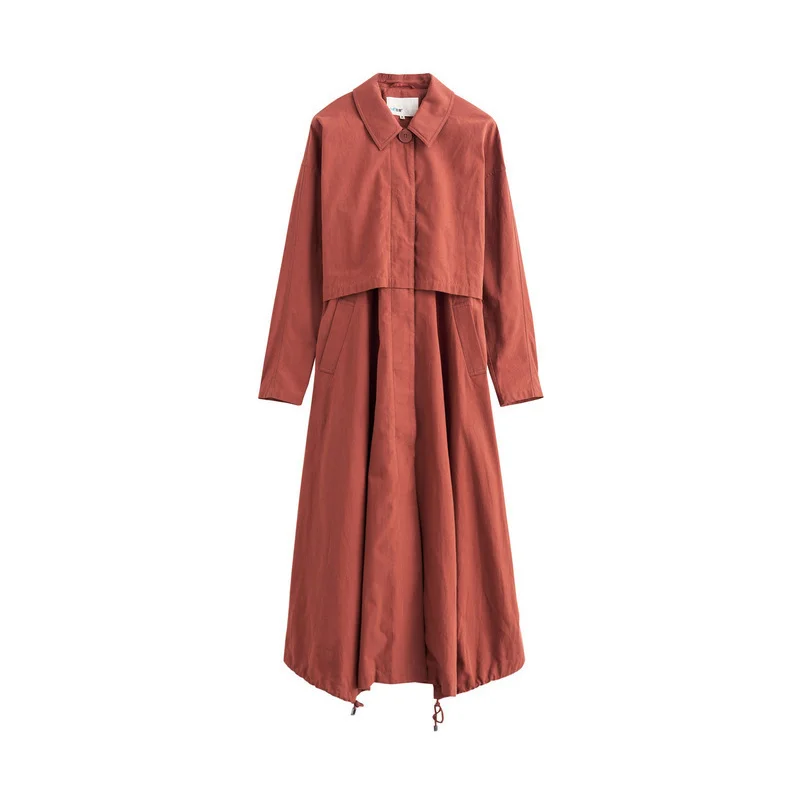

INMAN Spring Autumn Female Cotton British Style Literary Loose Long Sleeve Windbreaker