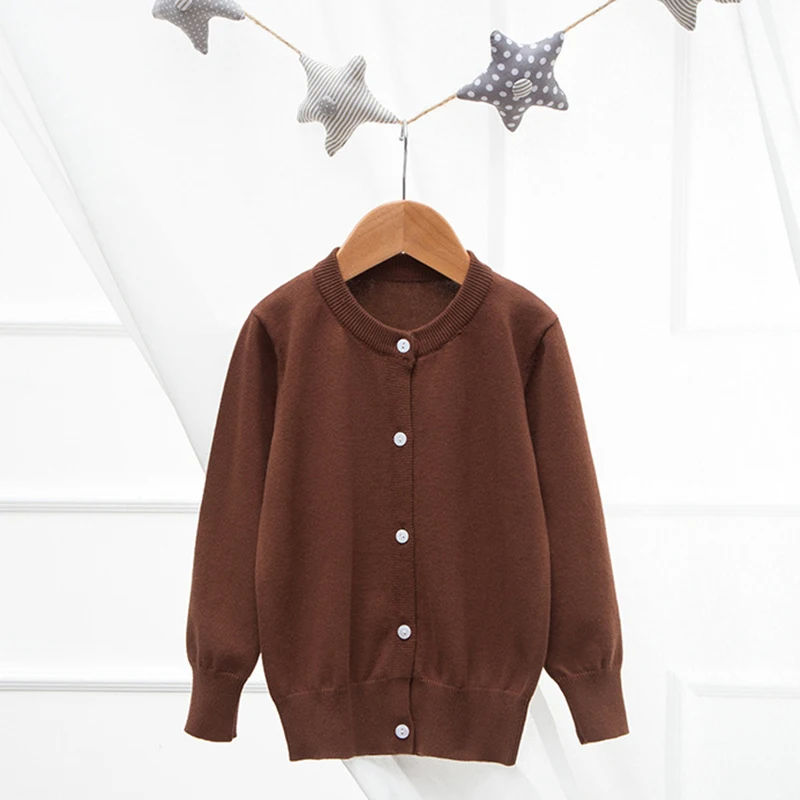Кардиган вязаный для маленьких девочек с круглым вырезом От 1 до 6 лет | Детская