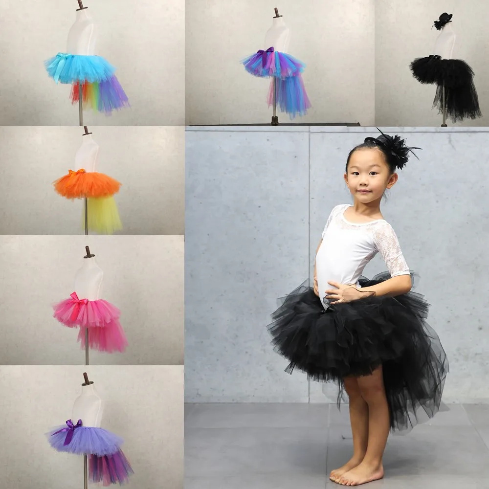 Черная юбка пачка для девочек детская балетная поезд Trai Единорог вечерние на