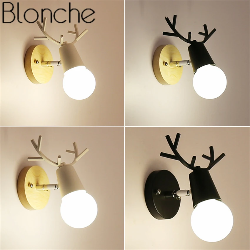 Настенный светильник с рогами светодиодный современный из железа и