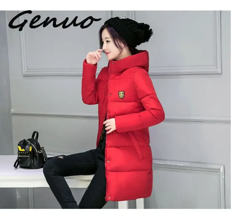 

New Winter Jacket Women Hooded Thicken Coat Female fashion Warm Outwear Down Cotton-Padded Long Wadded Jacket Coat Parkas