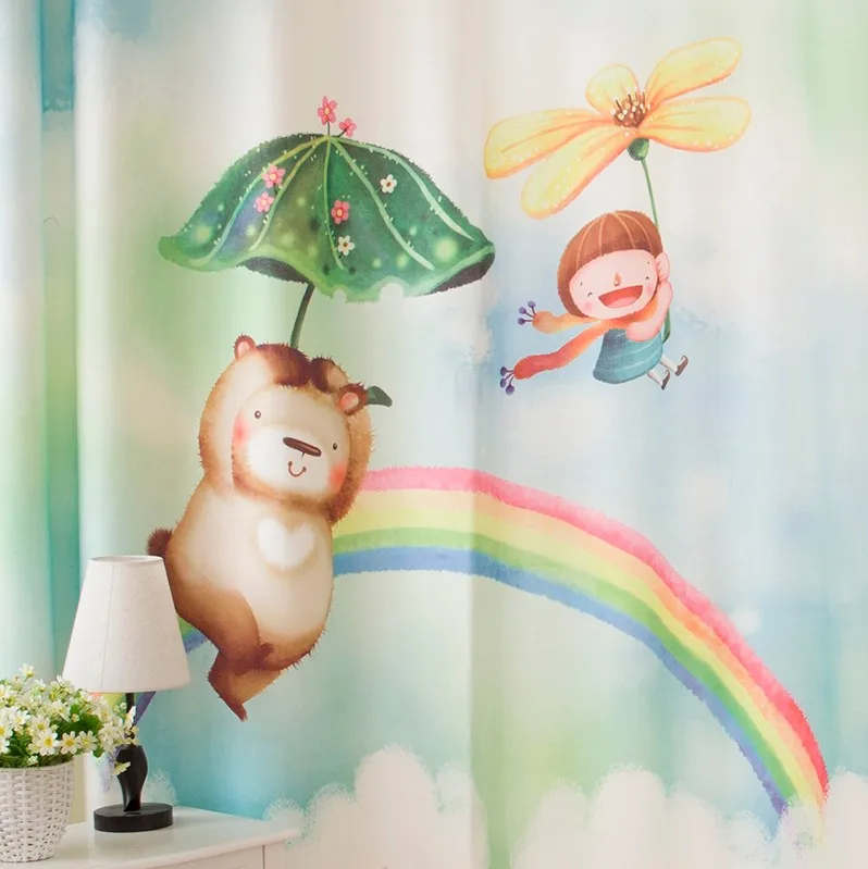3d печать шторы с бесплатной доставкой! Ветряная мельница/медведь хлопок детская