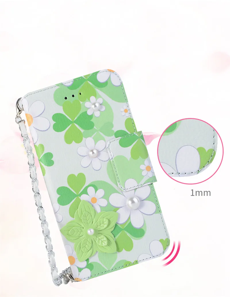 Роскошный цветок кожаный чехол книжка с бумажником для OPPO R9S R11S плюс R15 жемчужина