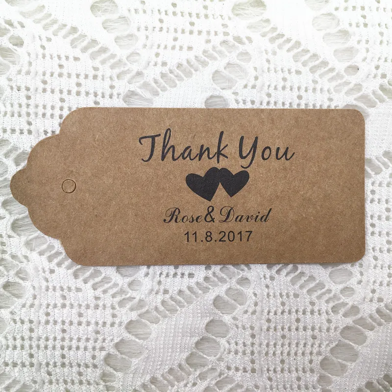 100 шт/партия Пользовательские Свадебные бирки Персонализированные