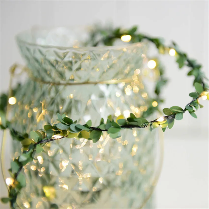 3M 5M 10M Outdoor LED Leaf garland fairy string lights for rustic Wedding Holiday Party Christmas home Decoration | Дом и сад