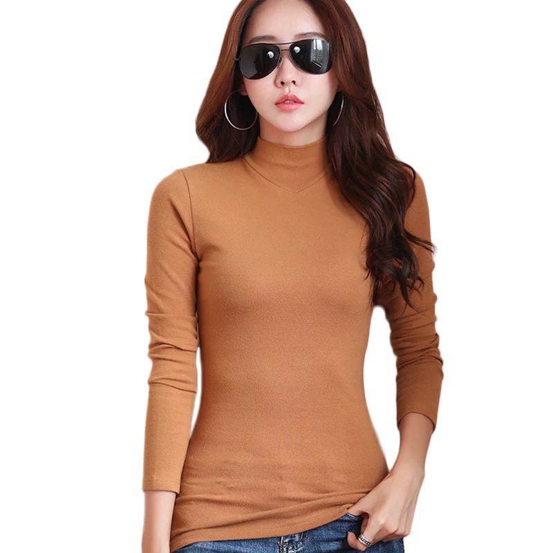 Женская хлопковая Водолазка с длинным рукавом 6 цветов | одежда