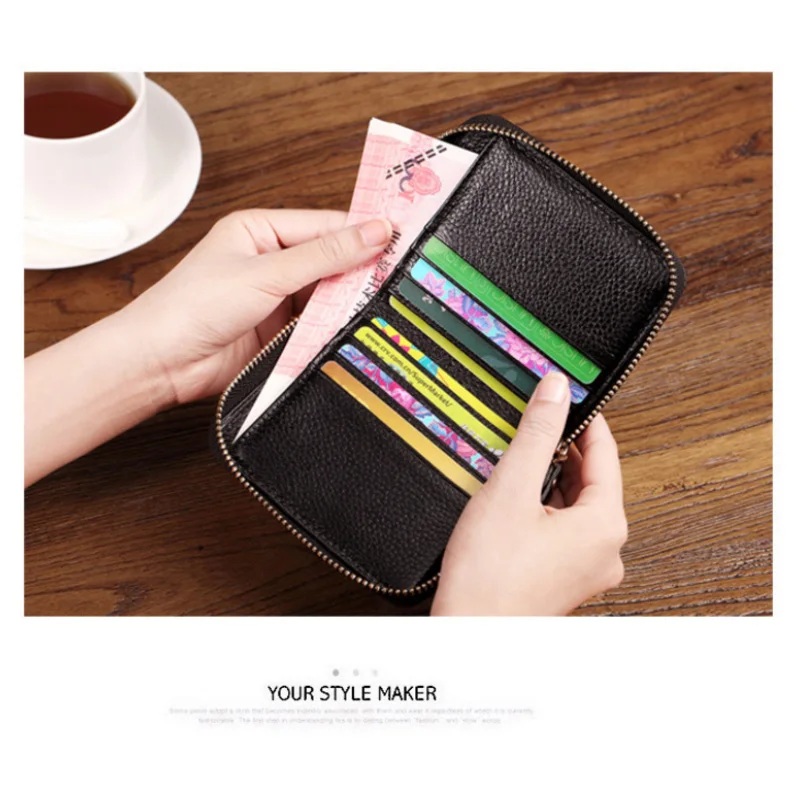 Женский кошелек из натуральной кожи с отделением для кредитных карт держатель