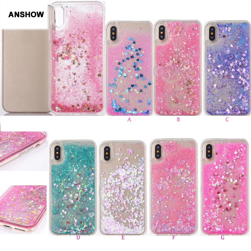 Жидкий жесткий пластиковый чехол с сердечком + мягкий из ТПУ для Iphone XS MAX XR X 8 7 6 6S