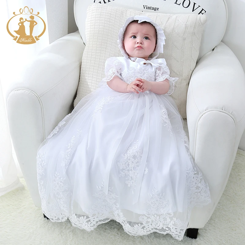 

Nimble baby girl clothes Newborn dress Baby Christening Gowns White Baby Girl clothes first communion clothes baby dress vestido