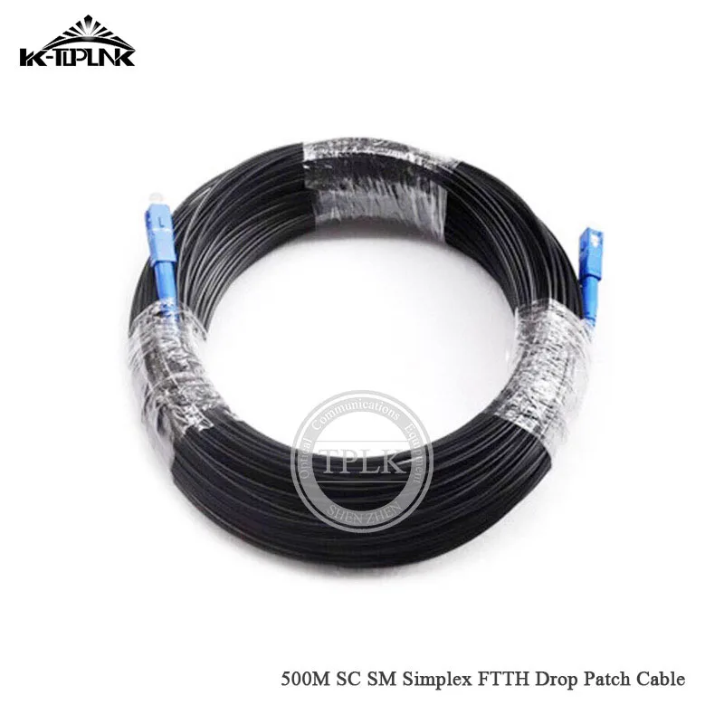 500 м SC SM SX FTTH прямой патч-кабель одномодовый Черный наружный волоконно-оптический