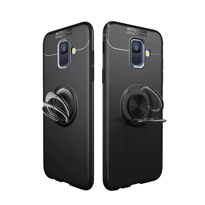 Магнит Телефон крышки для samsung Galaxy A6 2018 палец кольцо держатель Чехлы мягкая