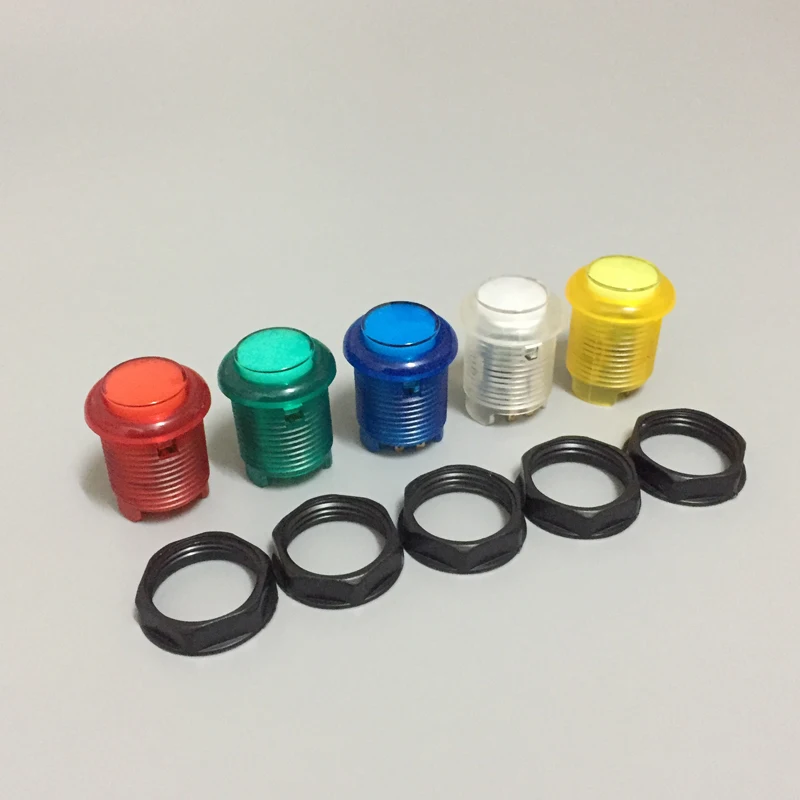 Arcade 5V Lit Illuminated LED Push Button Screw-in Type with Built-in Lamp Micro-switch HAPP Style for MAME 5 colors | Спорт и