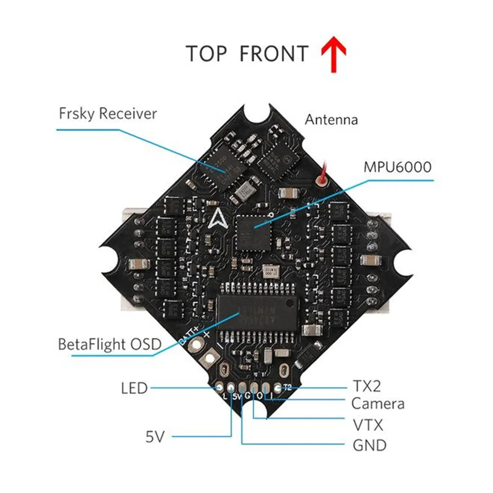 Интегрированный Контроллер полета CRAZY FROG F4 AIO Tiny Frog 2S 5A ESC приемник STM32F411CEU6 Bult in