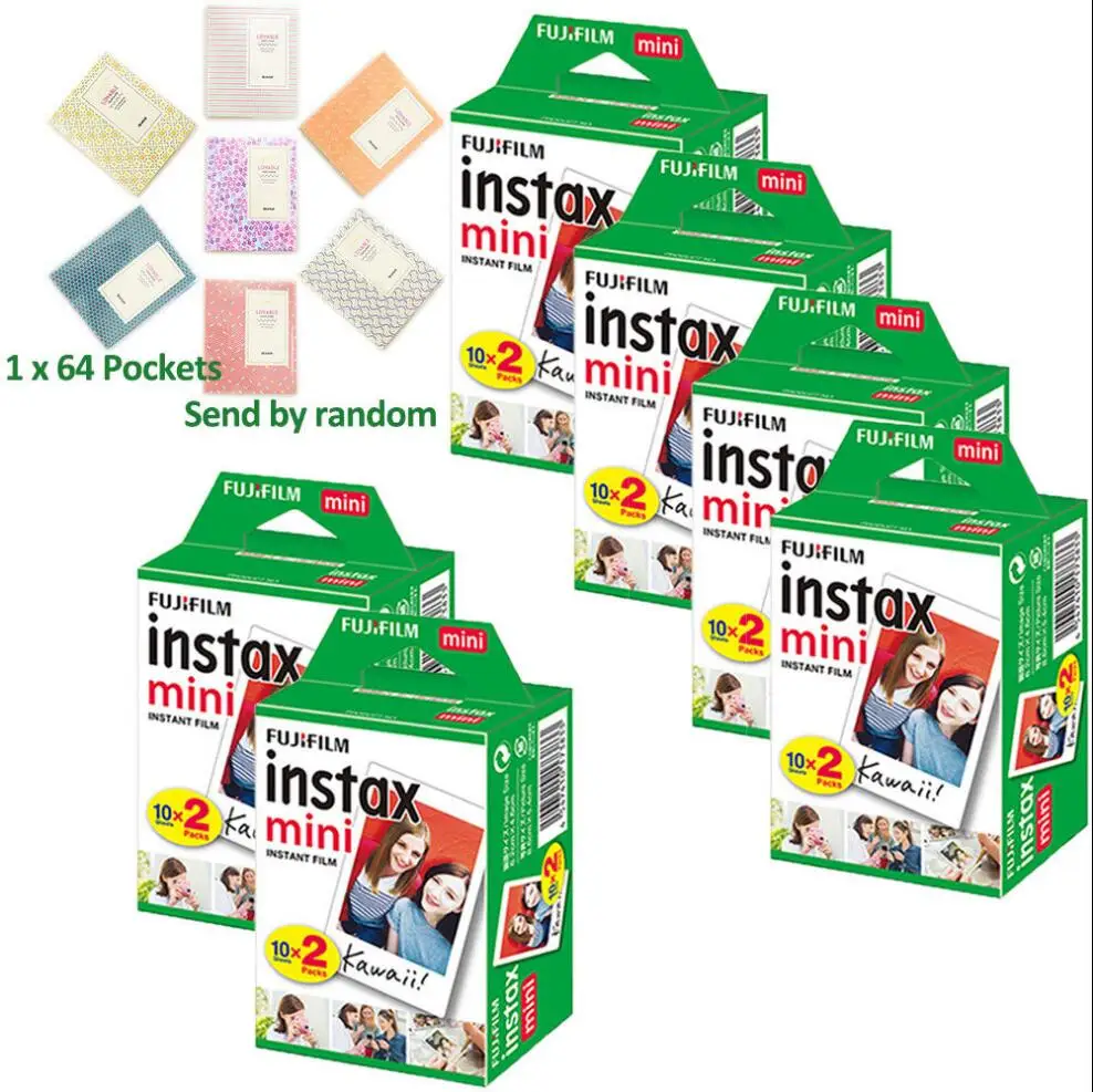 120 Sheet Пленка Fujifilm Instax Mini 20-200 листов Mini 8 белая фотобумага для камеры моментальной печати FUJI Mini 9 7s 25 70 90+ Бесплатный альбом - Цвет: 120 Sheet