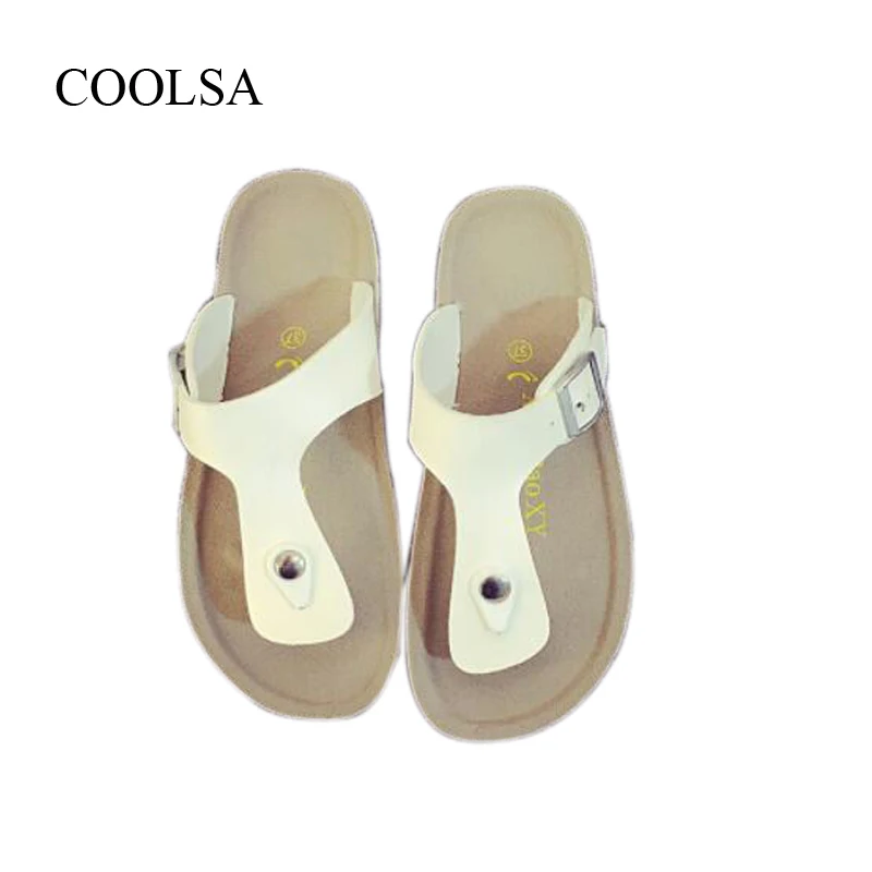 Шлепанцы COOLSA женские на плоской подошве Нескользящие пляжные тапочки с