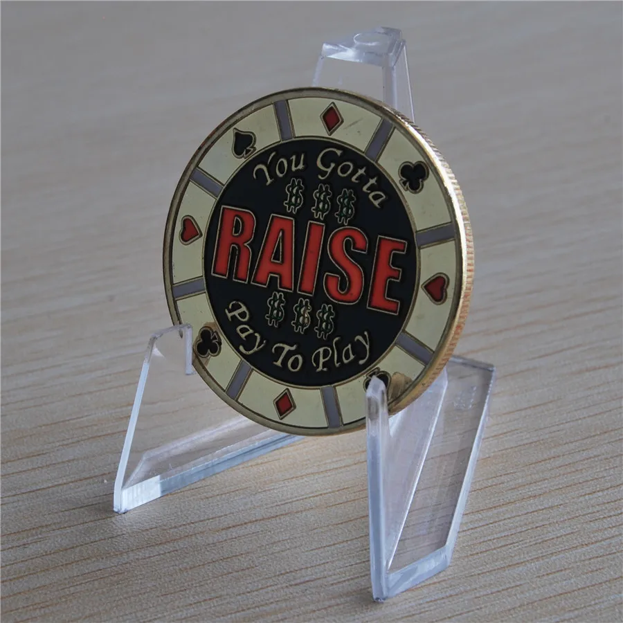 

Free shipping 2pcs/lot,RAISE - PAY TO PLAY gold color Poker Card Guard Protector