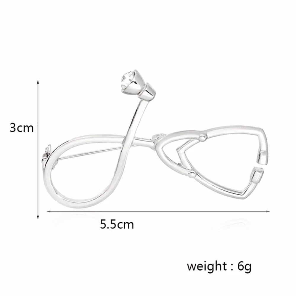 Брошь в виде стетоскопа модный медицинский ювелирный стетоскоп булавка для
