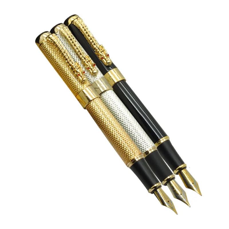 Jinhao1200 роскошный золотой дракон зажим авторучка М перо 0,7 мм Металлические чернила ручки для письма бизнес подарок офисные ручки