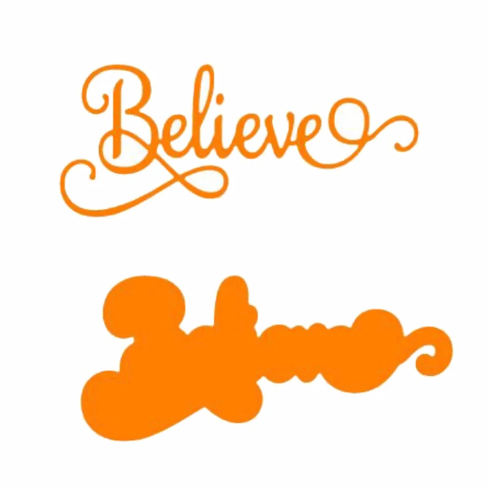Трафарет для скрапбукинга &quotBelieve&quot из металла &quotсделай сам&quot карбоновая