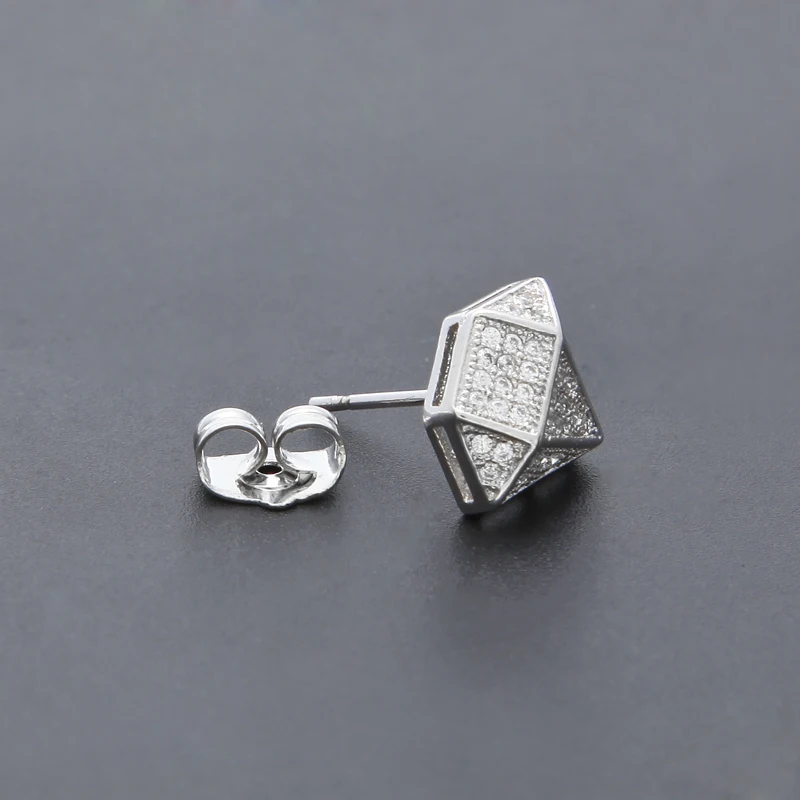 TBTK On Sale Triangle Unisex Earing Simple Style Elegant Charm Trendy Jewelry Cubic Zirconia Crystal Stud Earrings Men | Украшения и